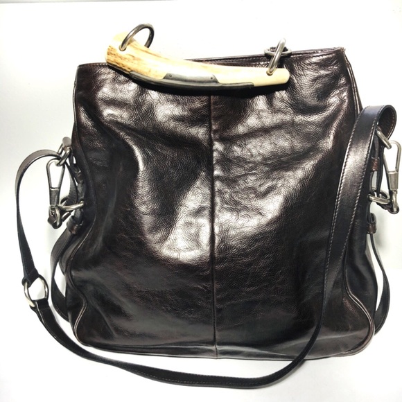 Yves Saint Laurent Handbags - YSL Saint Laurent Mombasa Deer Horn Handle Bag